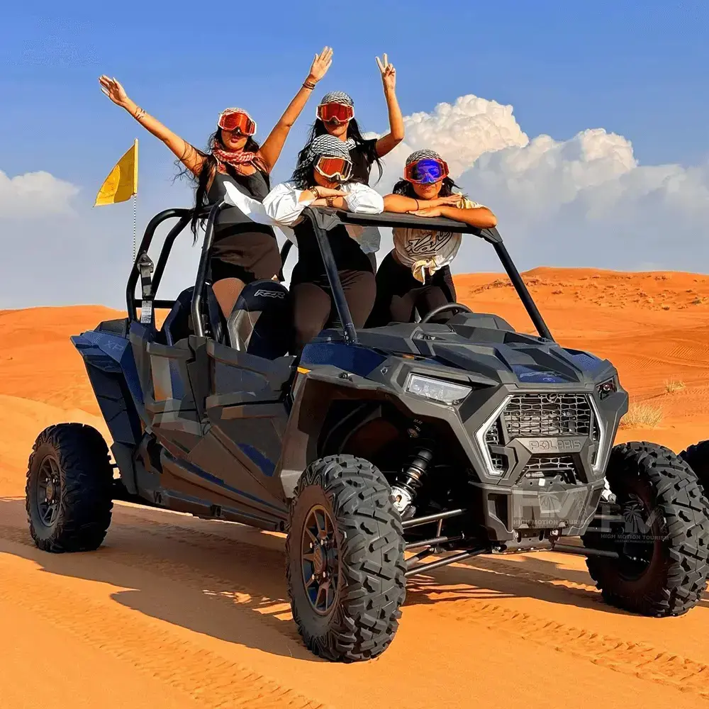 Dune buggy ride Dubai desert adventure on golden sand dunes - Desert Crescent