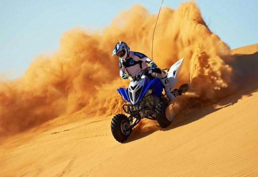 Self-drive desert safari in dunes.