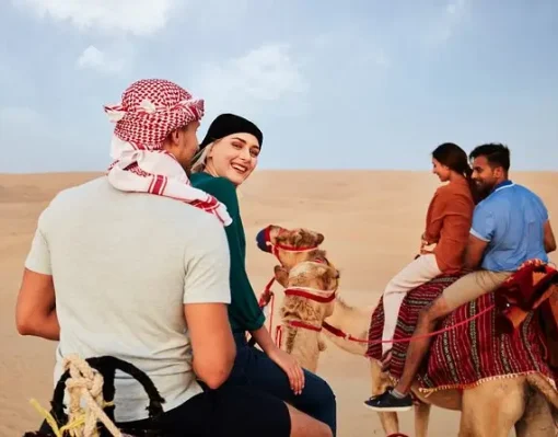 Scenic view of Al Faya Desert in Dubai with red sand dunes, perfect for camping, dune bashing, and stargazing.